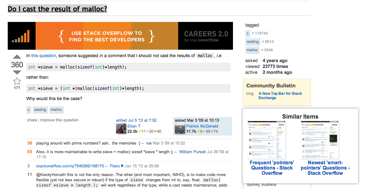 StackoverFlow Recommender Screenshot